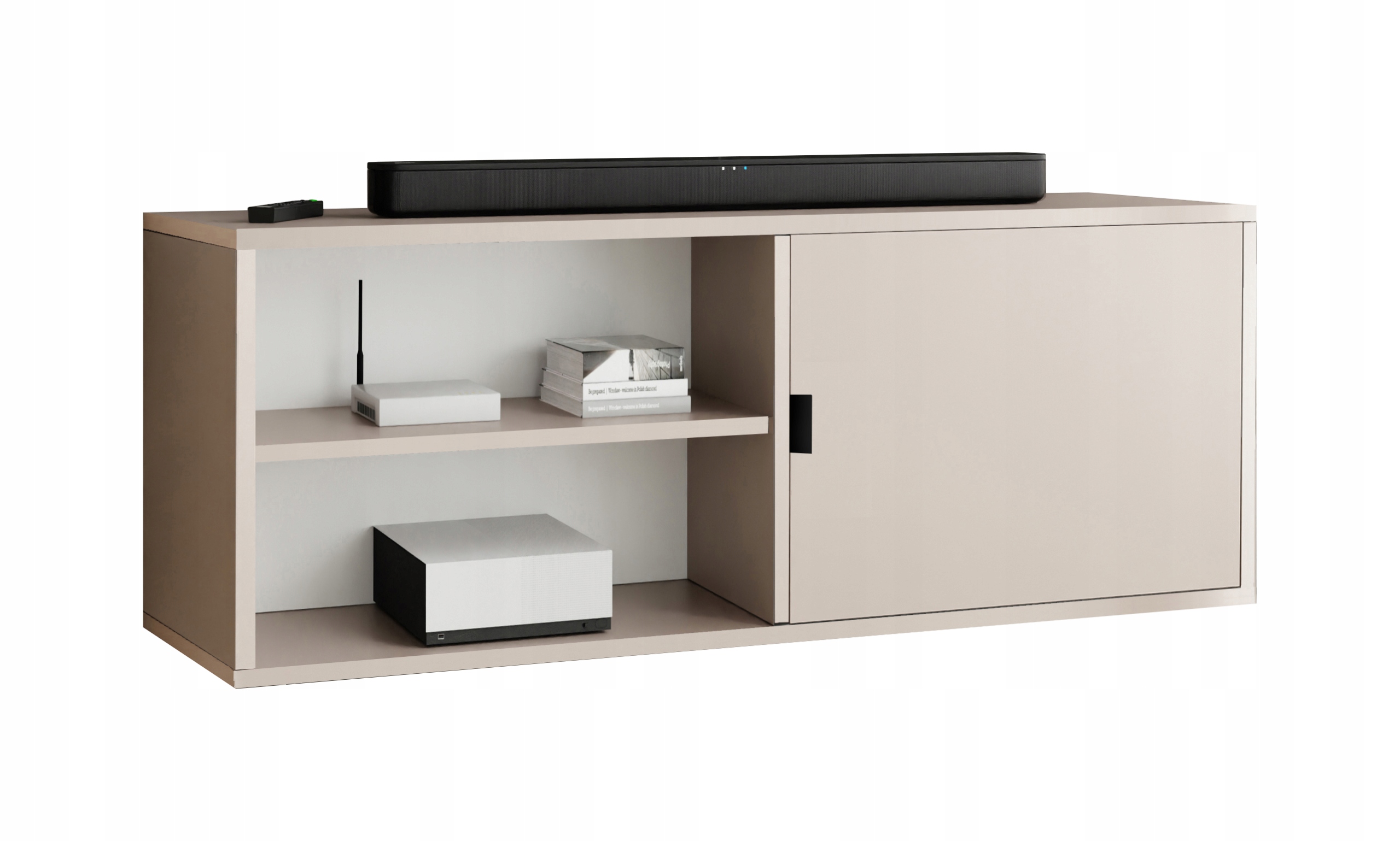 Rtv skříňka Luna 2 černá s otevřeným kašmírovým úchytem