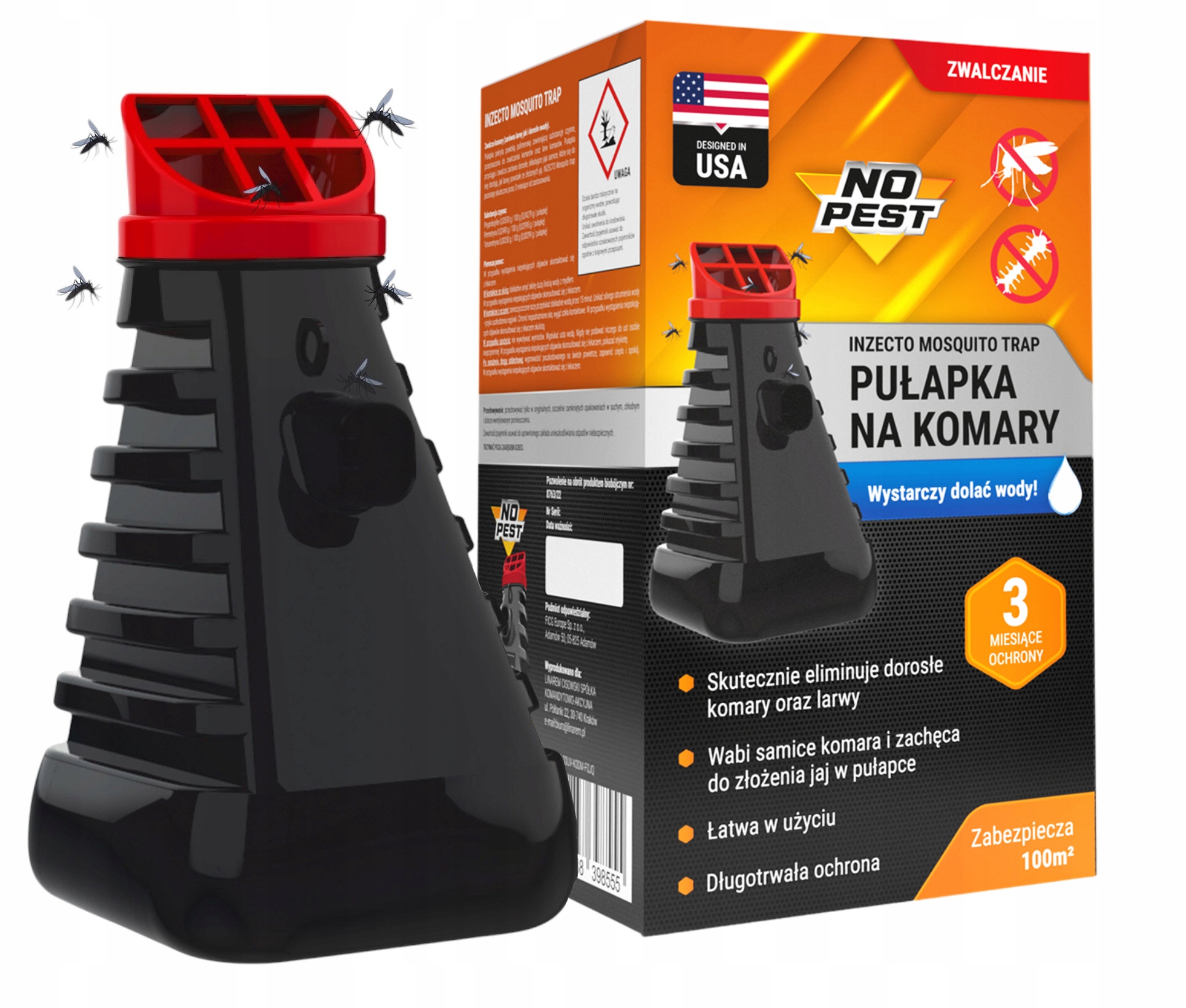 MOSQUITO TRAP INNOWACYJNA PUŁAPKA NA KOMARY I ICH LARWY NO PEST