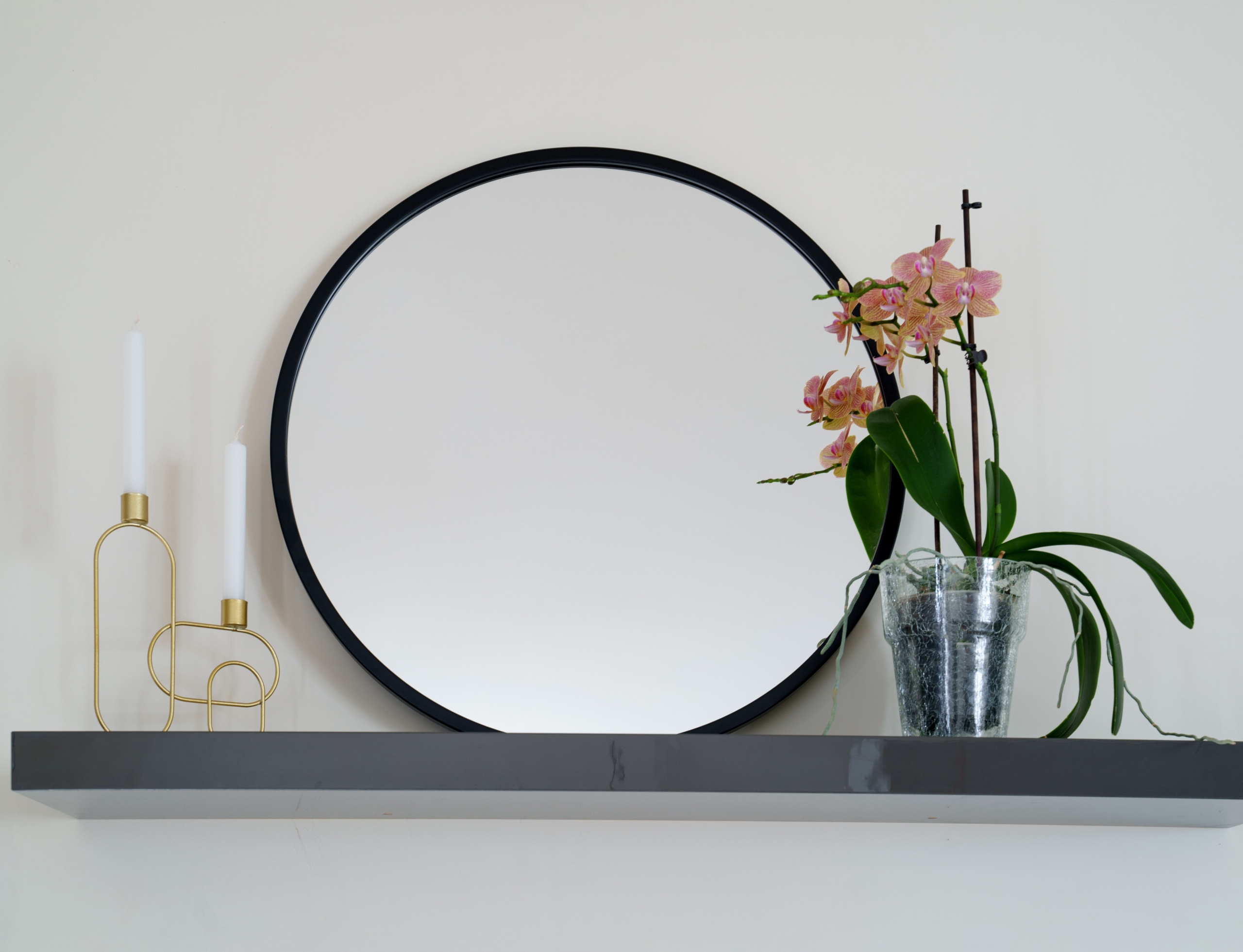 LUSTRO CZARNE W RAMIE LOFT śr 60 70 80 90 100 CM Wykonanie gotowe