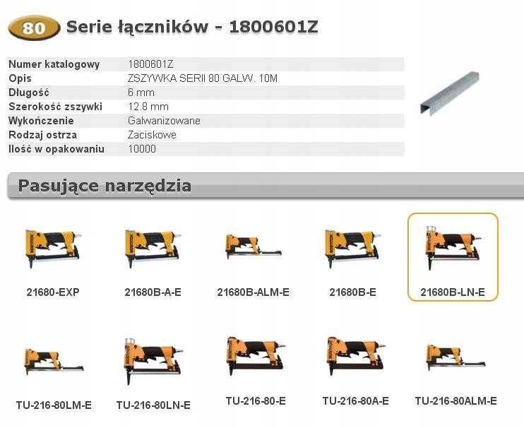 BOSTITCH ZSZYWKI 80 6mm 10 000 szt.