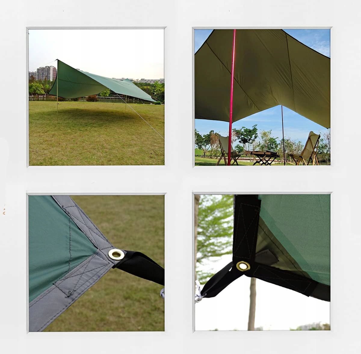 OUTDOOR HÄNGEMATTE Tarp Wodoodporny Namiot Hexagon Camping Mata Survival — miniatura 7