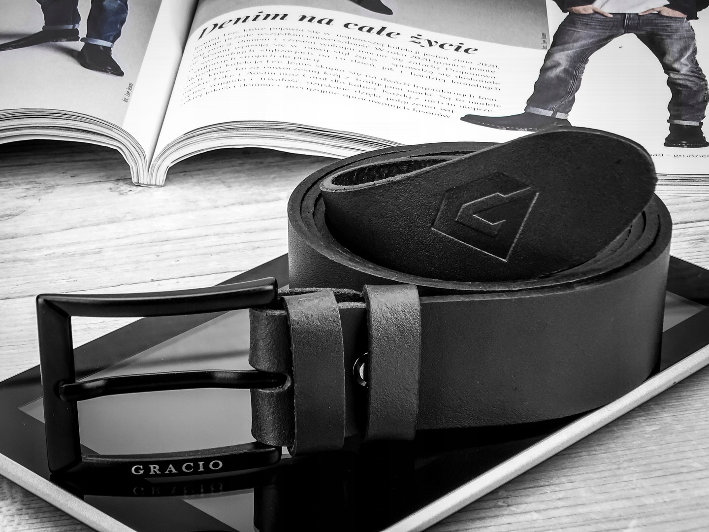 PASEK MĘSKI DO SPODNI SKÓRZANY GRACIO SKÓRA DŁUGOŚĆ PASKA 140 CM PREZENT Kod producenta Pasek męski