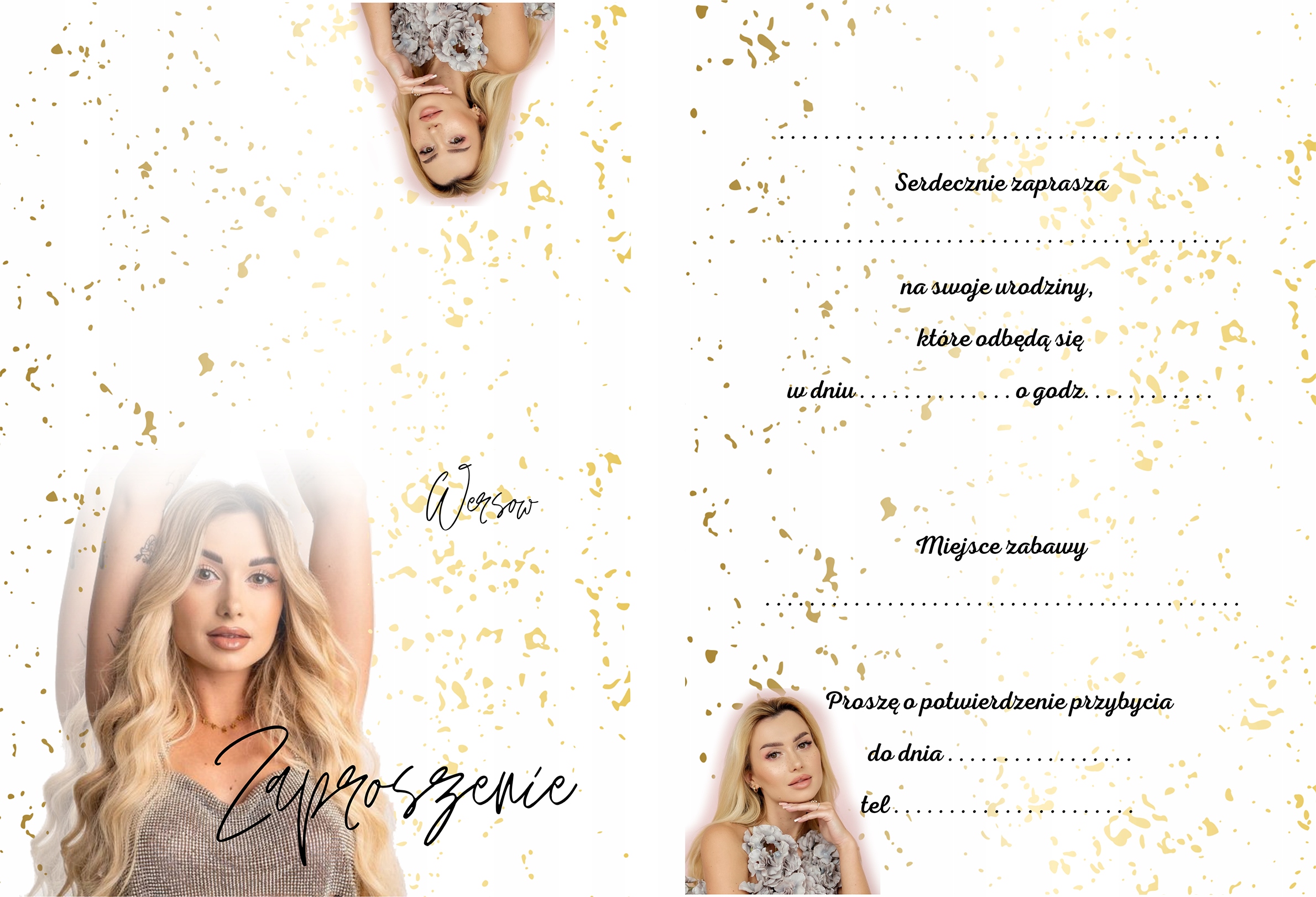 ZAPROSZENIE WERSOW ZAPROSZANIA URODZINOWE 20x15 cm Marka inna