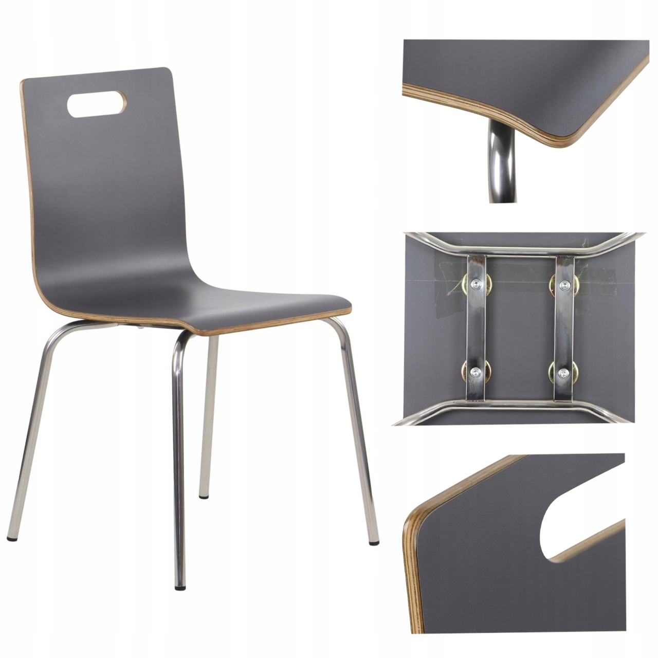 Křeslo Z Laminované Překližky Werdi A Nerezová Ocel/šedá