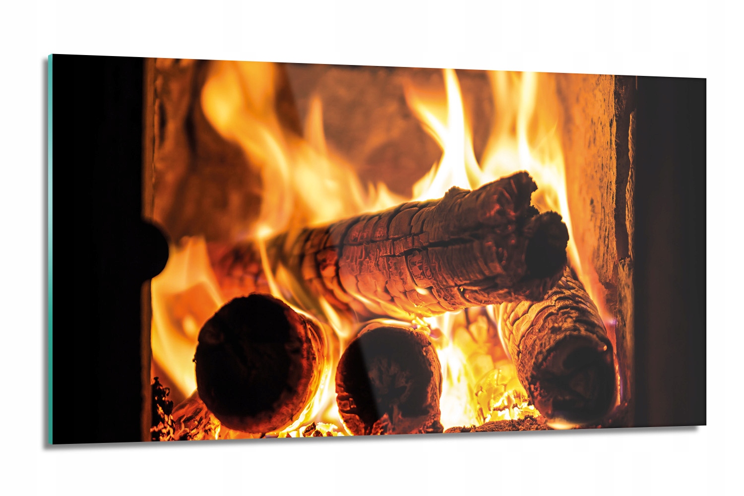 sklenená doska Drevo žiara oheň na stenu 120x60