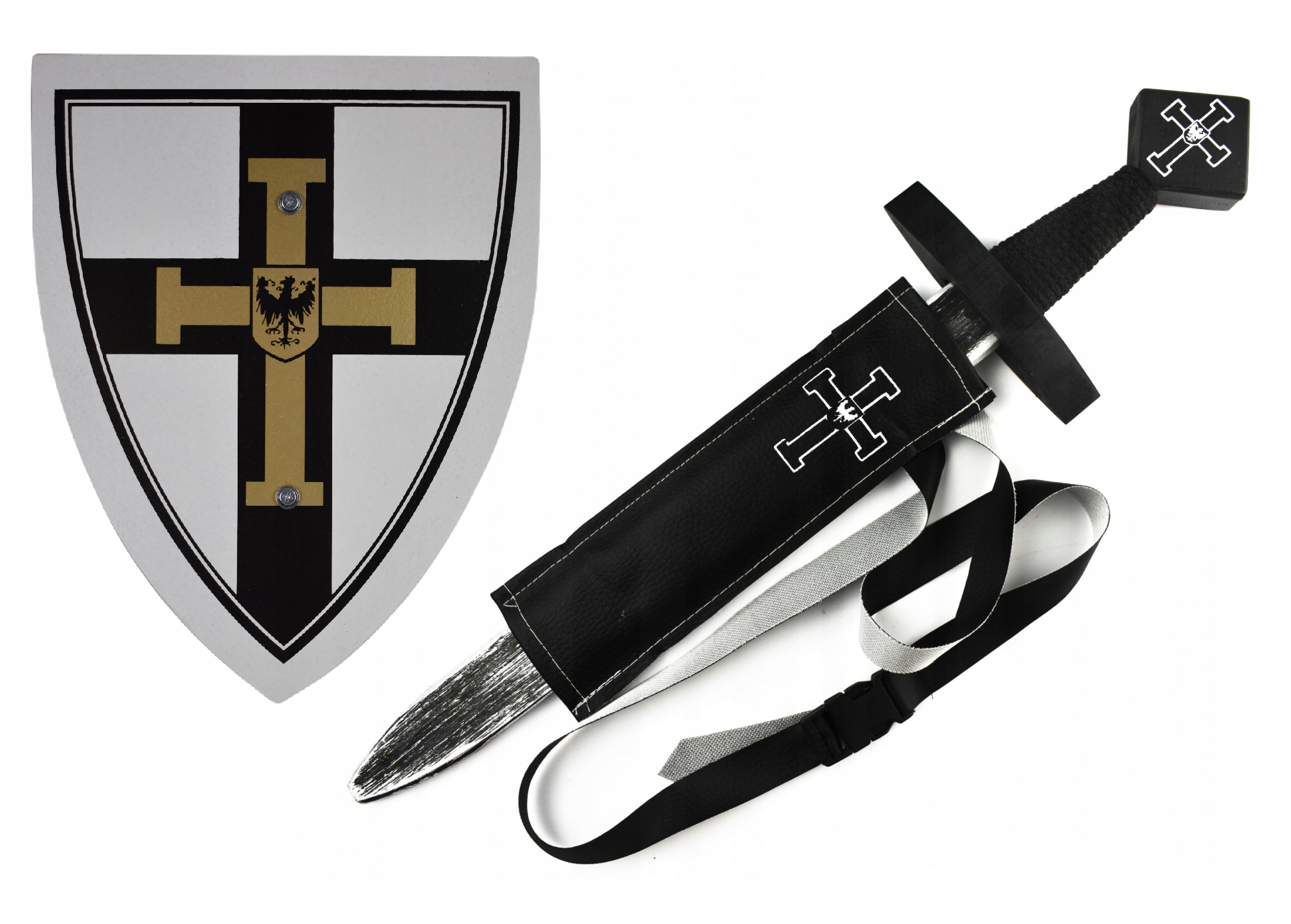 Zestaw KRZYŻACKI RYCERZA MIECZ POCHWA TARCZA MAŁA