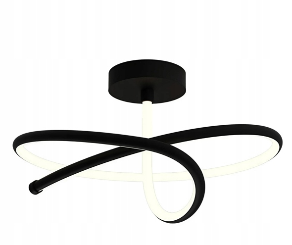 Czarna Lampa Sufitowa Do Salonu Led Kolor Neutralny Nowoczesna Wstęga