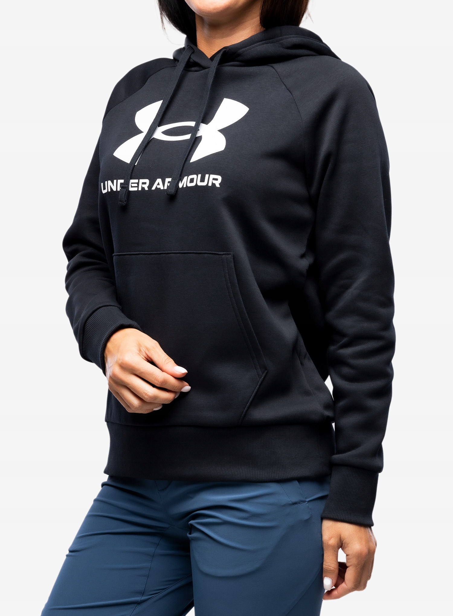 Dámská Mikina kapucí Under Armour Rival Fleece Big Logo černá/bílá Xs
