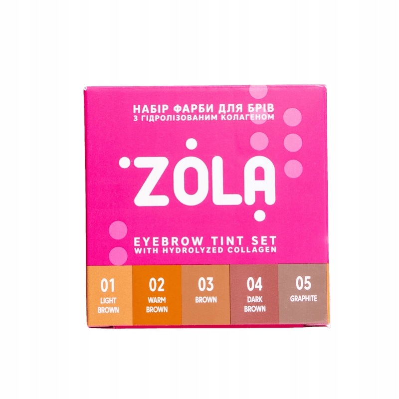 Zola Sada barev na obočí s kolagenem v sáčcích 5x5 ml (5 barev)