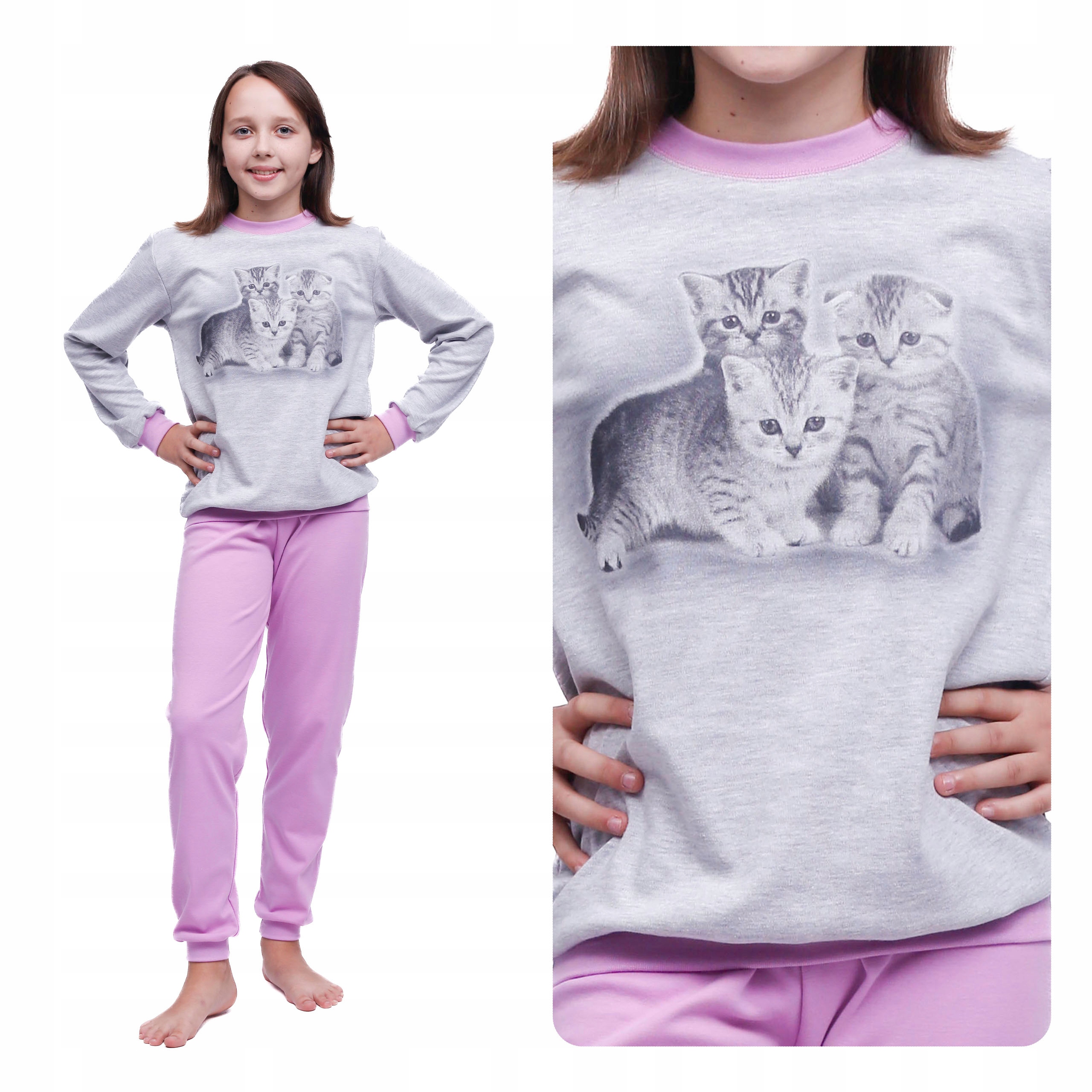 

Piżama Damska Dziewczęca Lila Szary 146