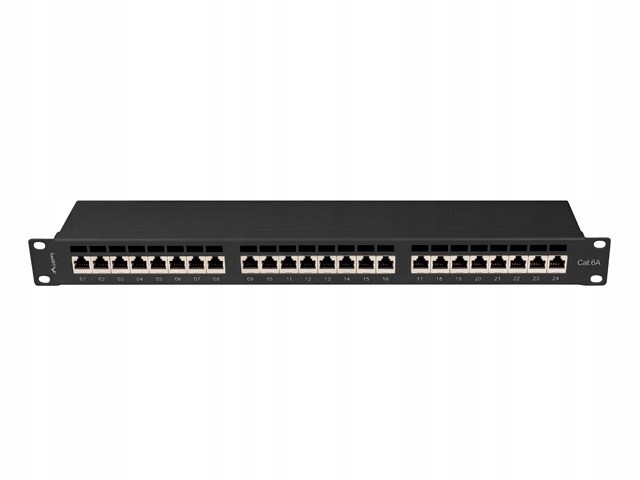 Lanberg Patchpanel 24 port 1U KAT6A Ek. PPSA-1024-B Černý