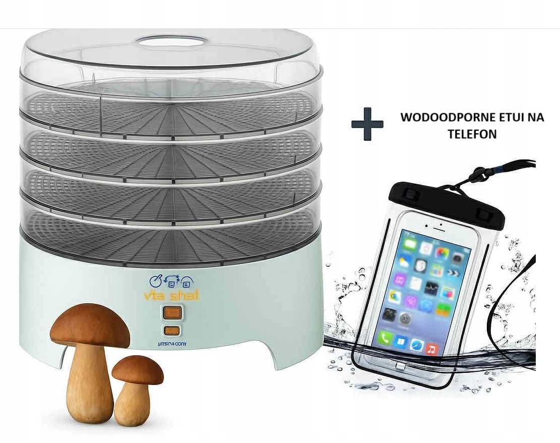 Sušička Potravin Pro Houby 970.02PS Niewiadów 500W Pouzdro Na Telefon