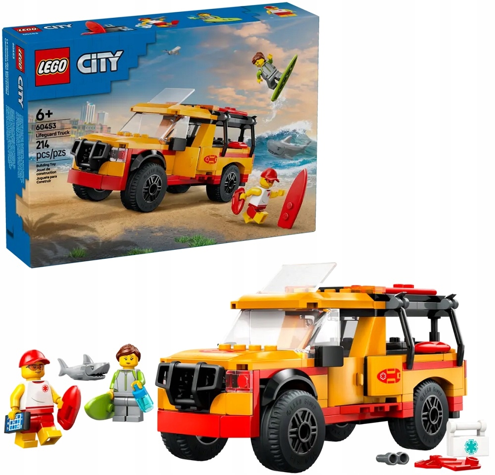 214 dílků stavebnice Lego City Dodávka plážových záchranářů 60453