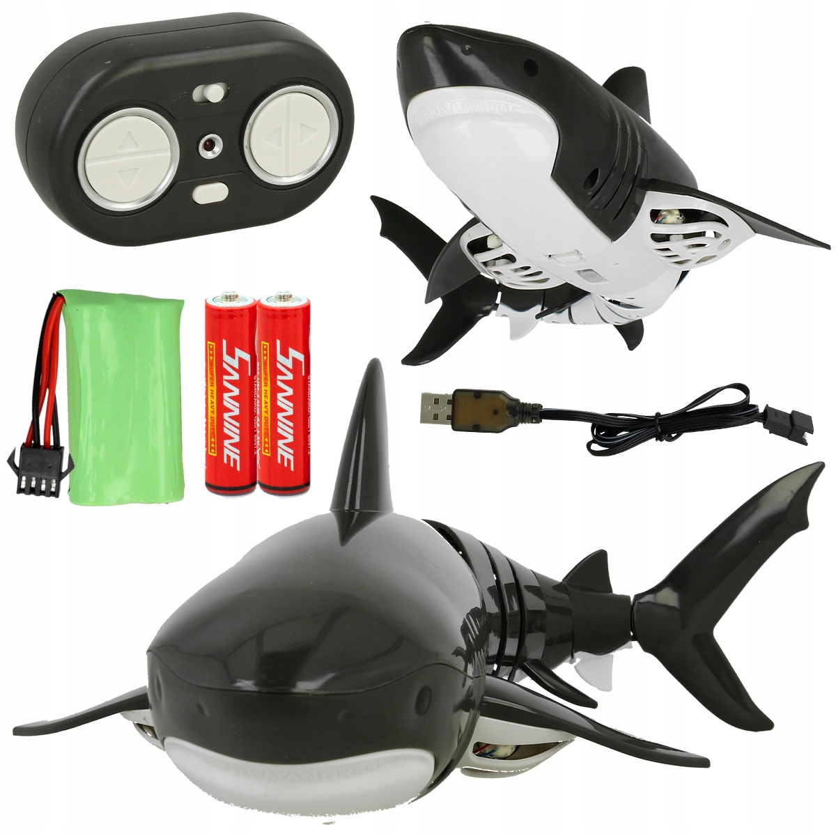 

Zdalnie sterowany Rekin Rc na pilota do wody pływa