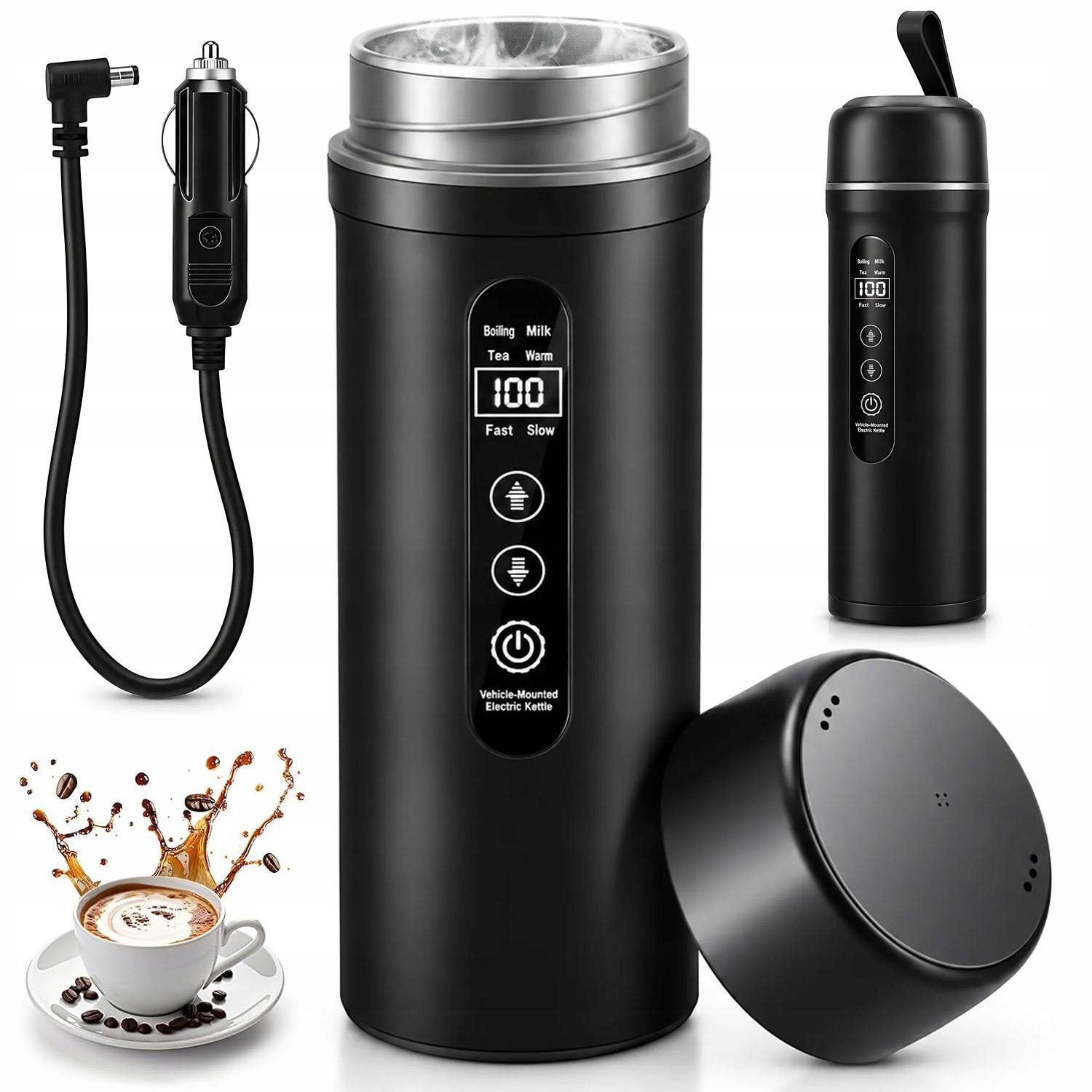 Přenosný Cestovní Mini Topný Hrnek, Cestovní Rychlovarná Konvice 500 ML