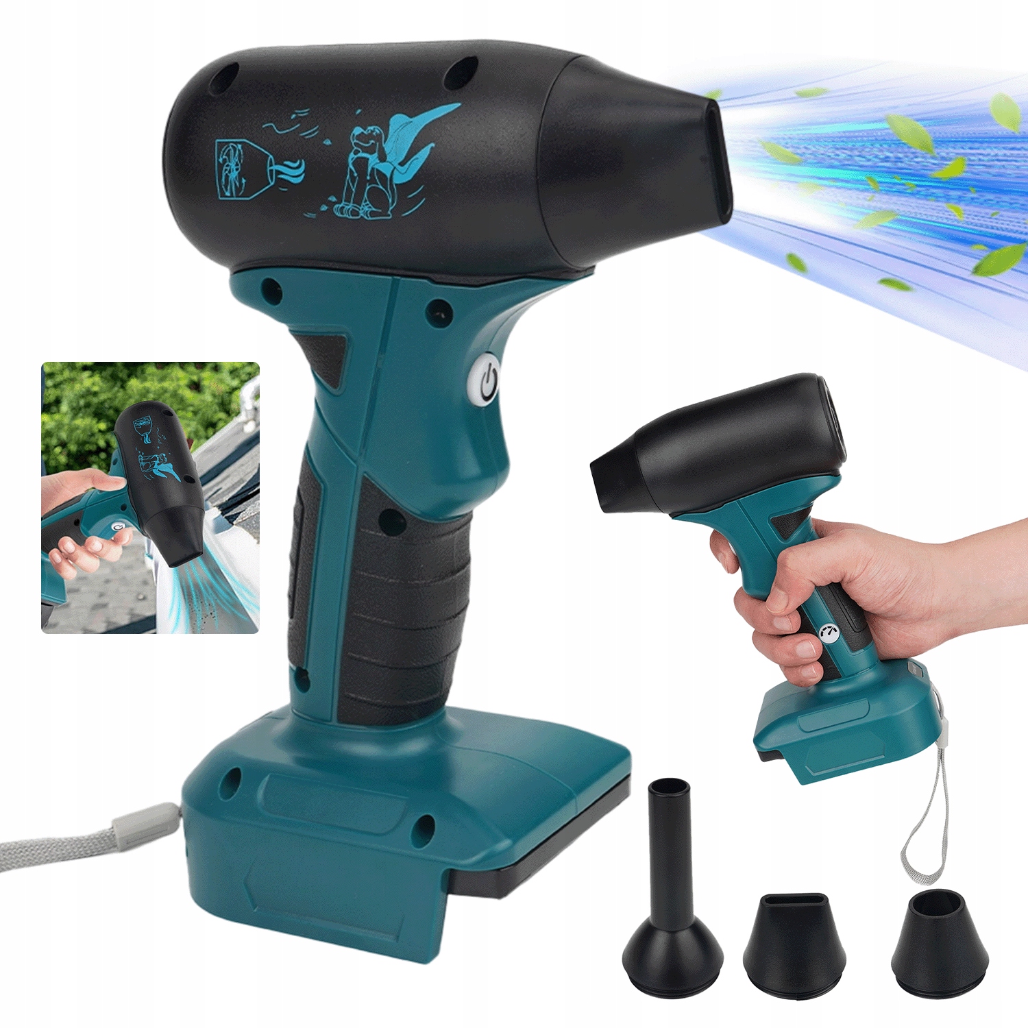 Bezdrátová Foukač Mini Turbo Fan 30 M/s Pro Grilovací Prach Automobilová