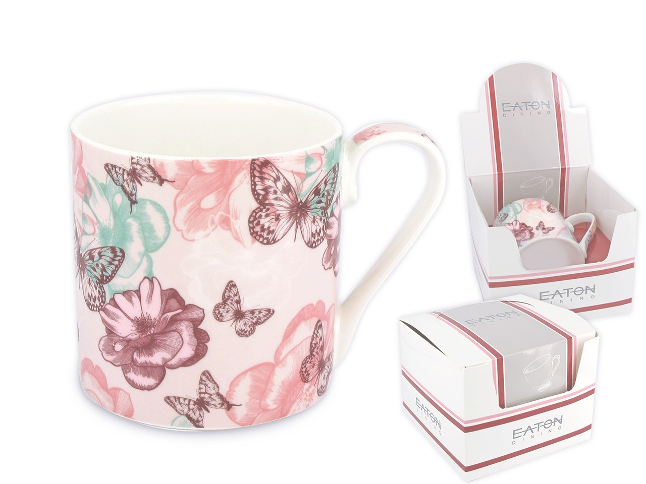 

Kubek prosty z motylem Eaton Butterfly różowy