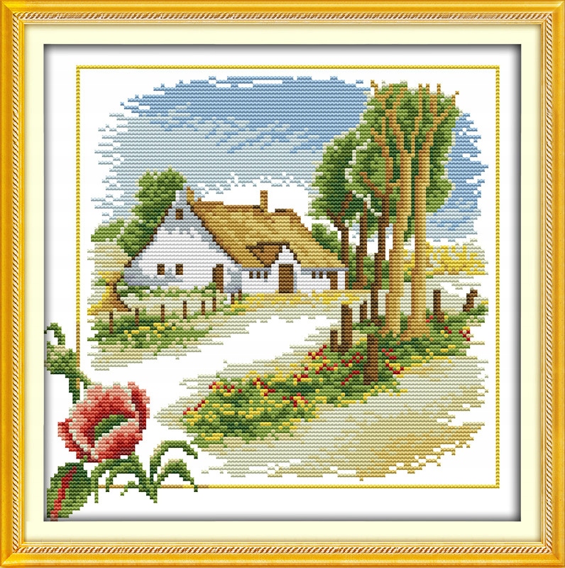 Kanva s potiskem (sada, kaňka, milina, jehla, vzor)