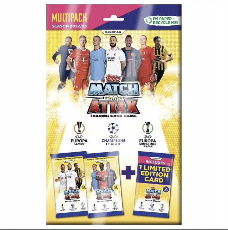 Champions League Uefa Match Attax 2022/23 Multipack Gamepack Karty Piłka N.