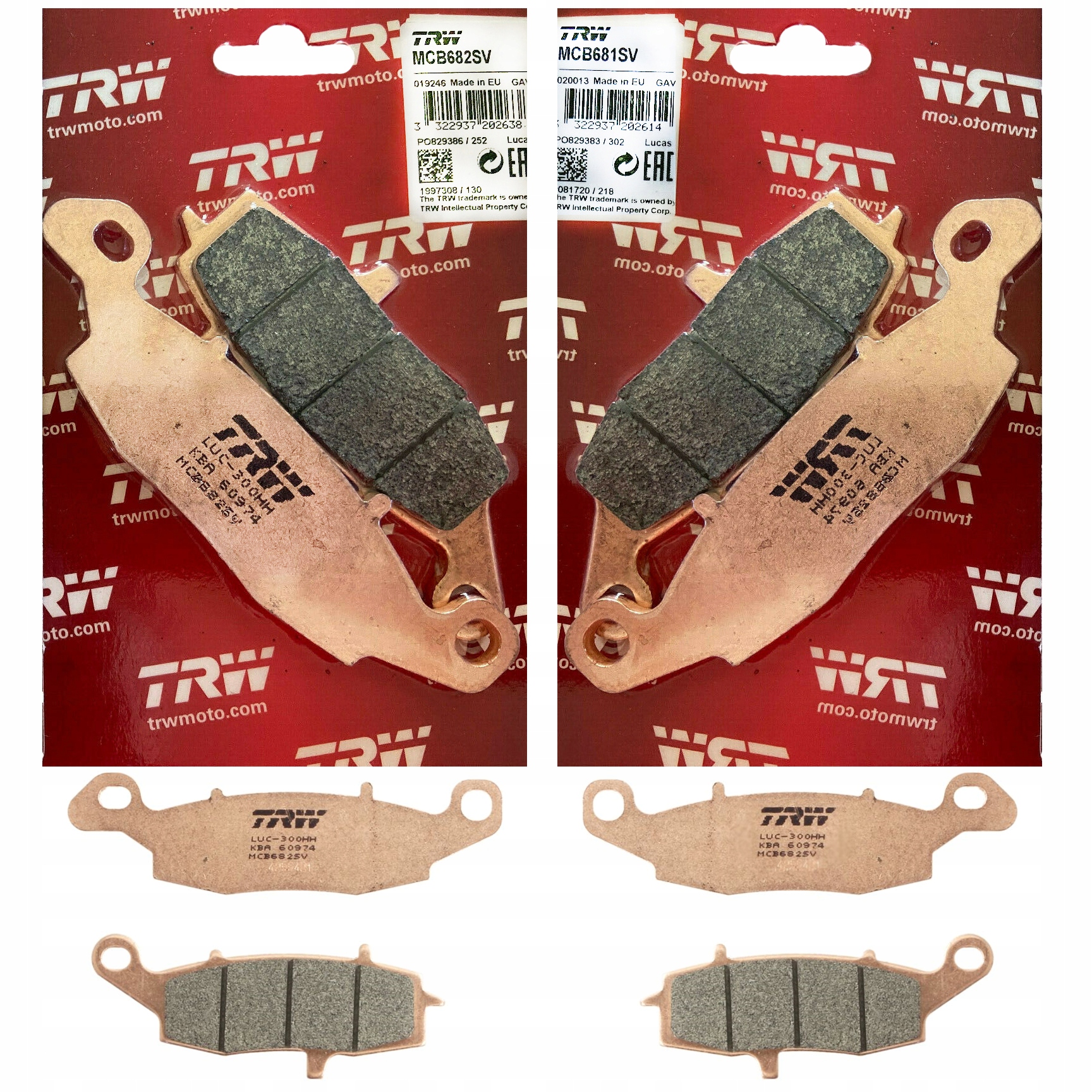 MCB682SV MCB681SV - ГАЛЬМІВНІ КОЛОДКИ TRW ДЛЯ SUZUKI DL 650 V-STROM GLADIUS