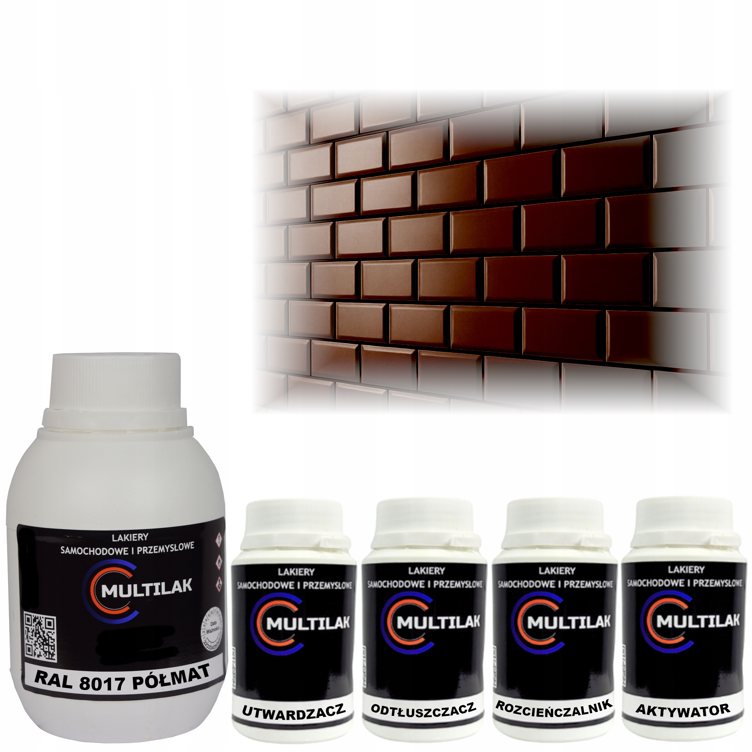 Lak barva Ral 8017 na glazuru dlaždic na váleček štětec 0,5L Polomat