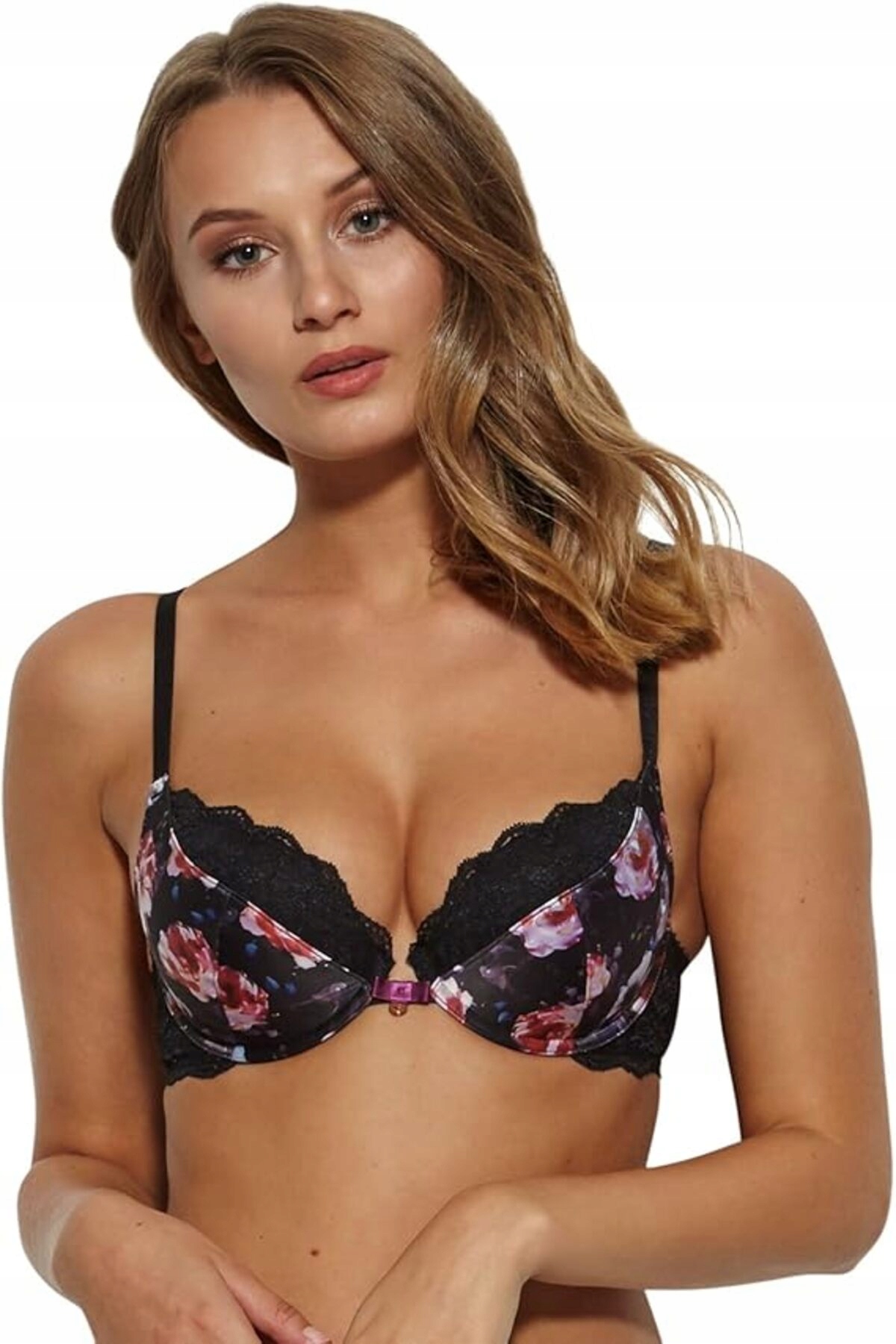 Gossard Podprsenka 70C/32C Dark Rose 14001 Black Floral