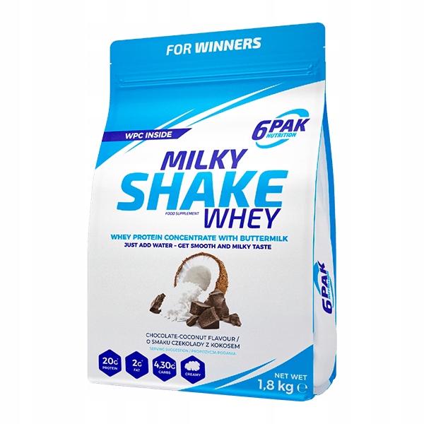 Balení 6 Kusů Milky Shake Whey 1800g kokos-čokoláda