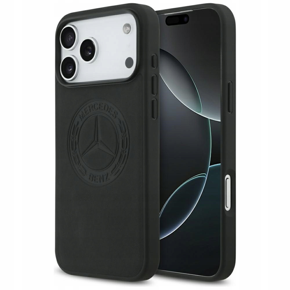 Mercedes-Benz Leather Vintage Logo MagSafe do iPhone 17 Pro Max czarny