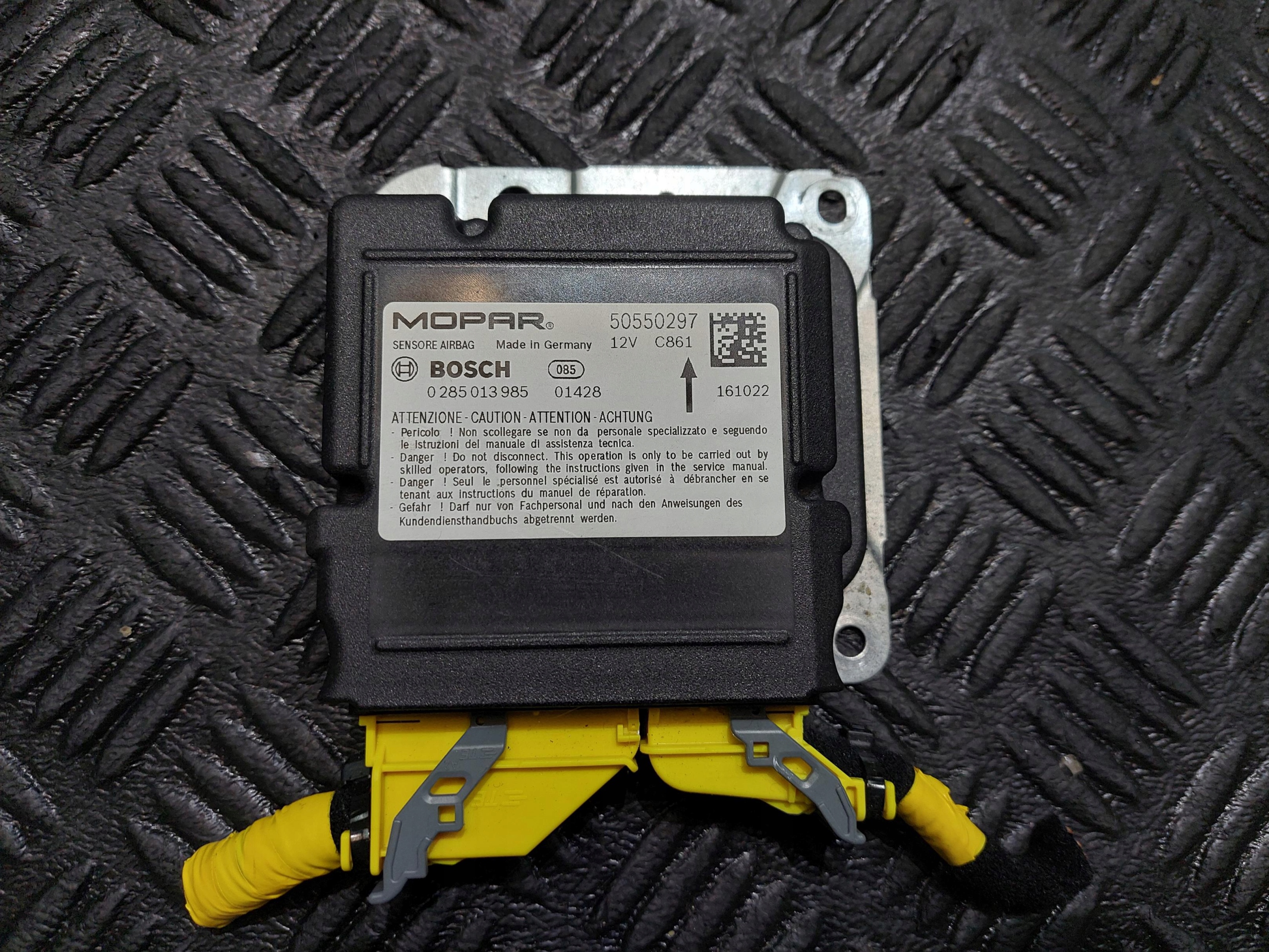 module control unit airbag 0285013985 50550297 ALFA ROMEO GIULIA 2.2 D M-JET