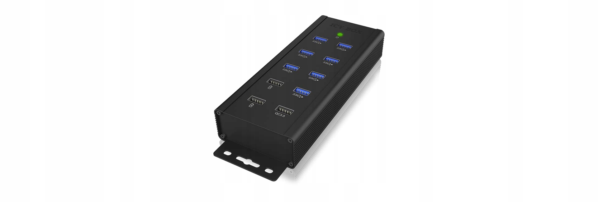 ICY BOX 7-Port USB 3.0 Hub, Quick Charge 3.0, Wall Mount, Aluminum — miniatura 2