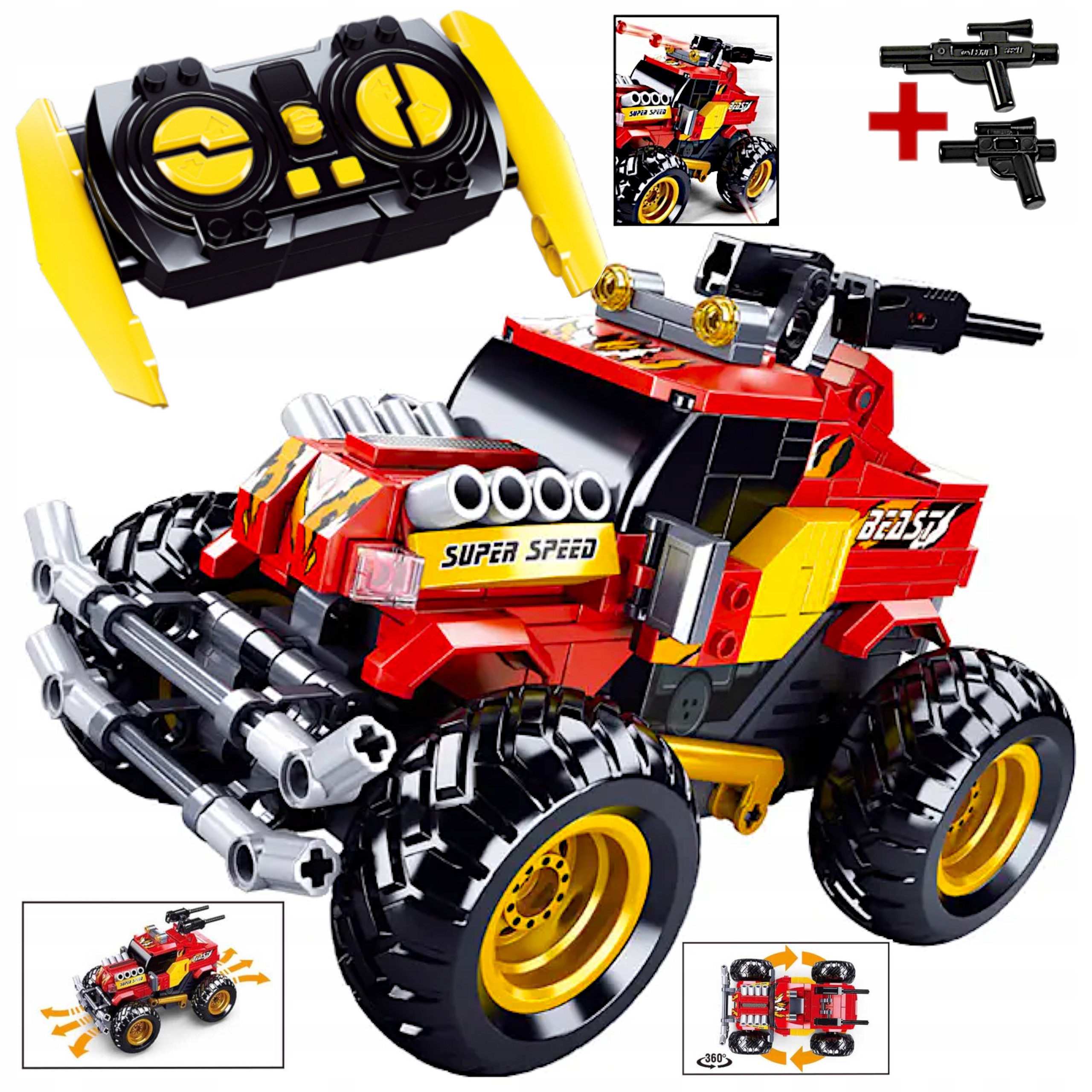 Klocki JEEP R/C ZDALNIE STEROWANY, pilot +LEGO