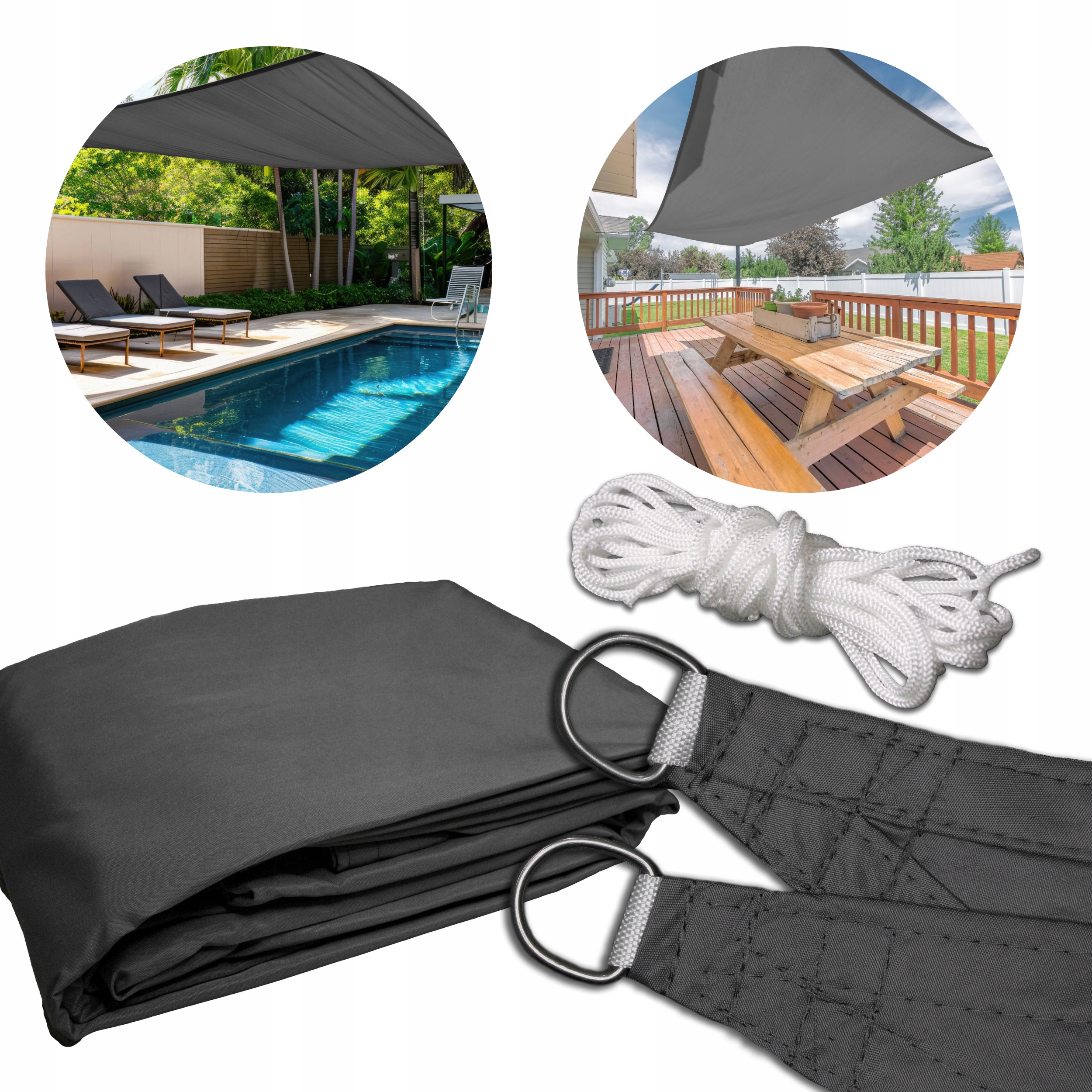 Sluneční plachta zahradní terasová 4x5 m Obdélník Markýza C.šedá