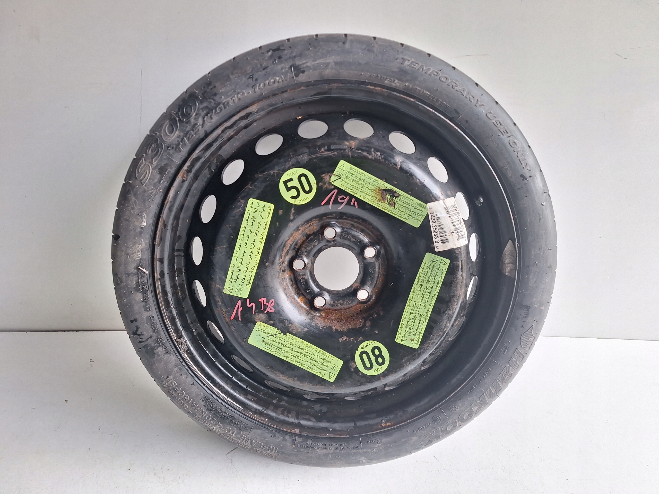 AUDI A4 B8 8K 08-15 wheel spare 125/70 R19 ET29