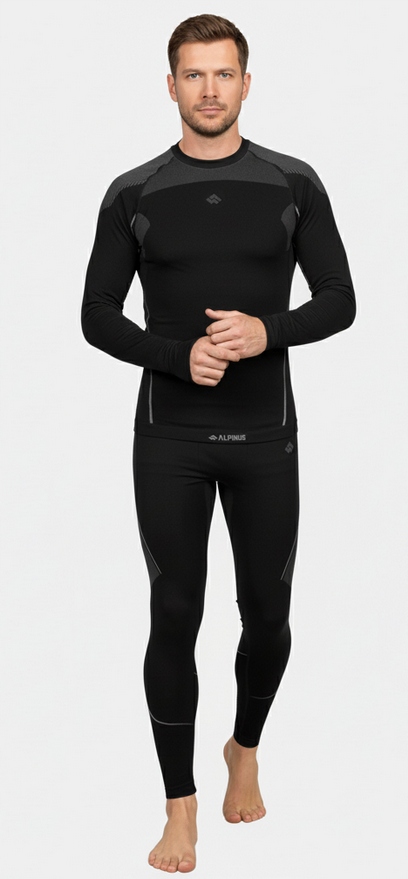 Pánské termoaktivní spodní prádlo komplet Alpinus sada Hemis černá vel. S