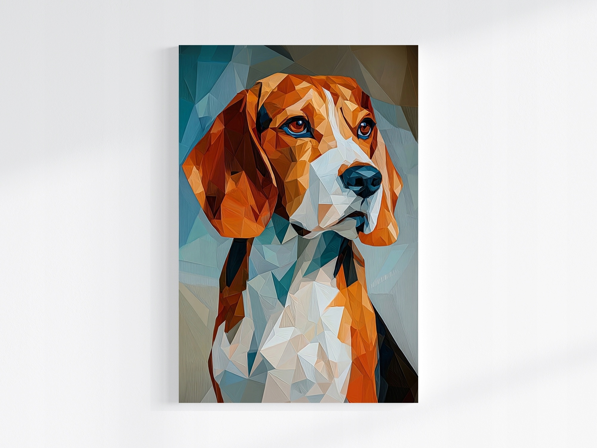 Obraz Na Plátně Canvas Grafika Low Poly Portrét Pes Beagle 3D 80x120