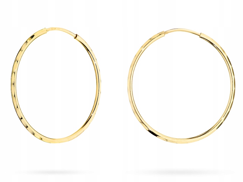 

Piękne Złote Kolczyki Kółka 32mm pr.333 Koło Ring