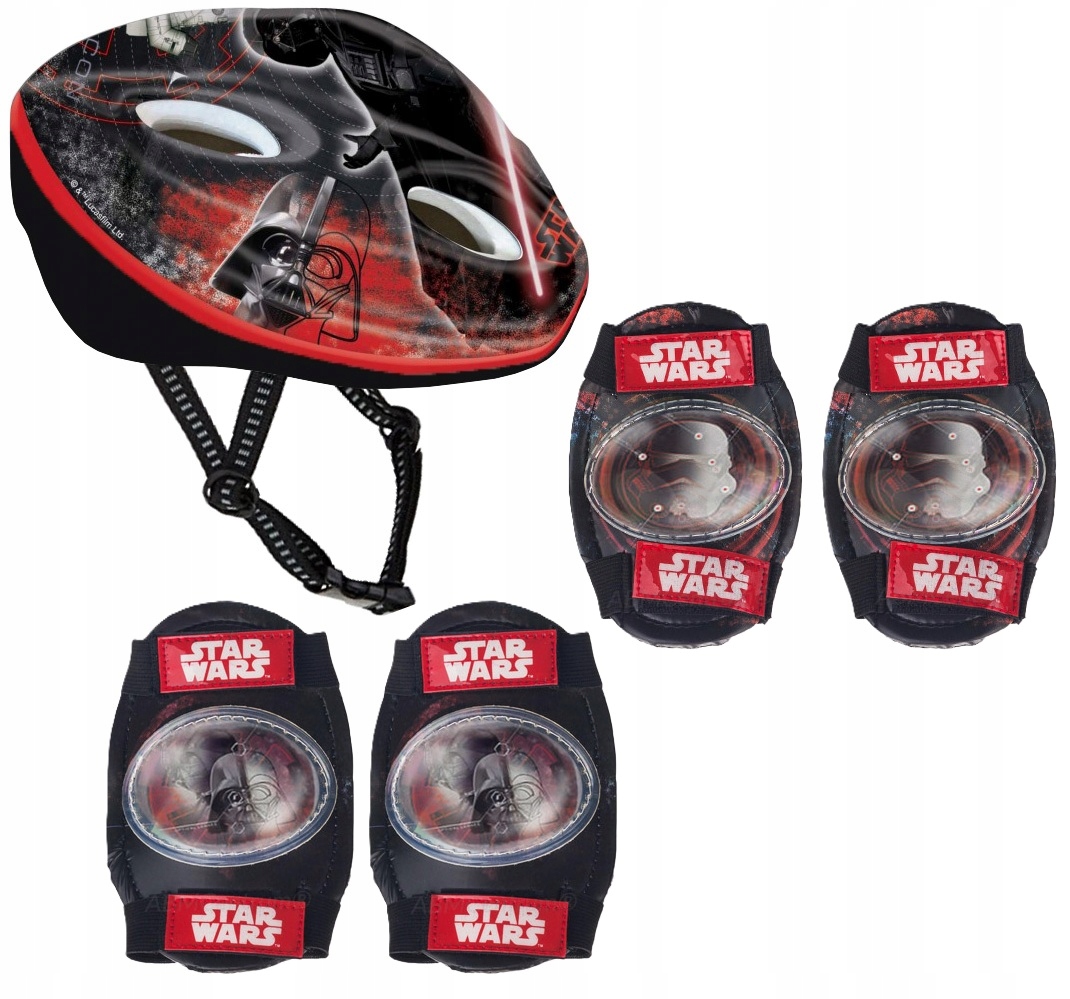 Komplet Ochraniacze na kolana łokcie kask na wrotki deskorolkę Star Wars