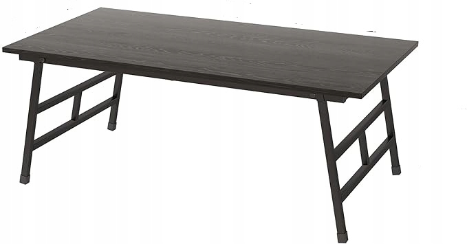 Kávový Stolek Obdélníkový Lehký Skládací Přenosný 105x55CM Černý Obývací Pokoj