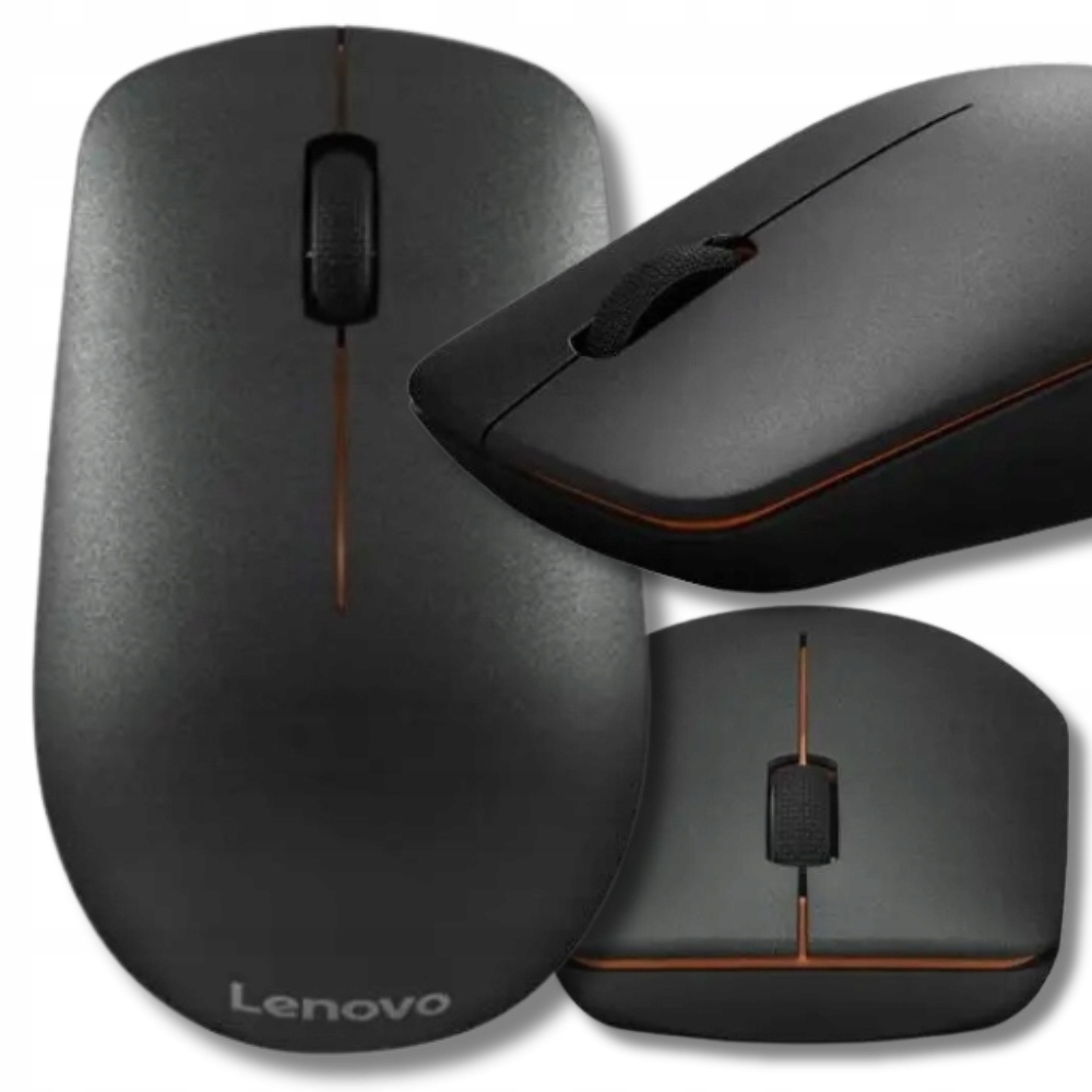 Bezdrátová myš Lenowo optický senzor do kanceláře počítačová Černá