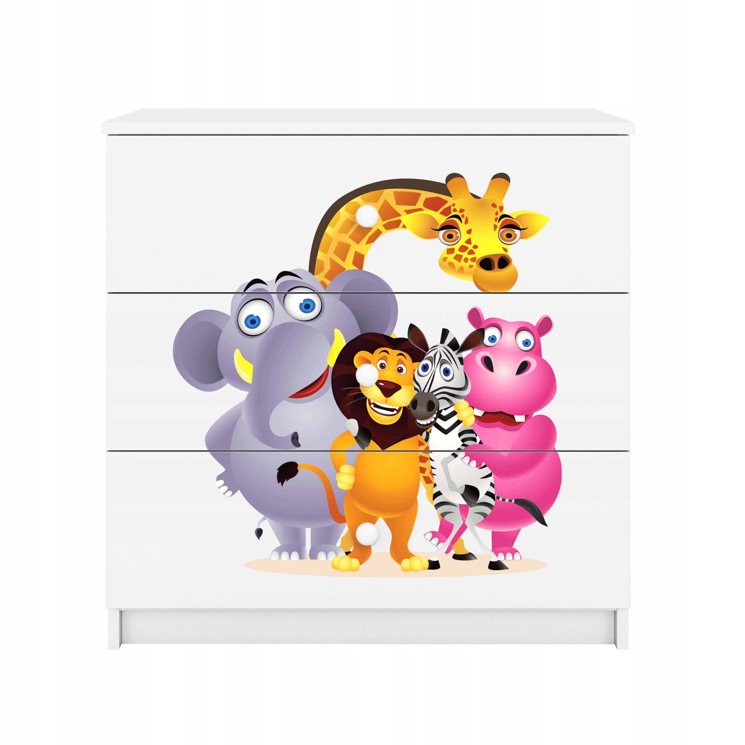 Komoda Babydreams grafika zoo bílá 80 cm