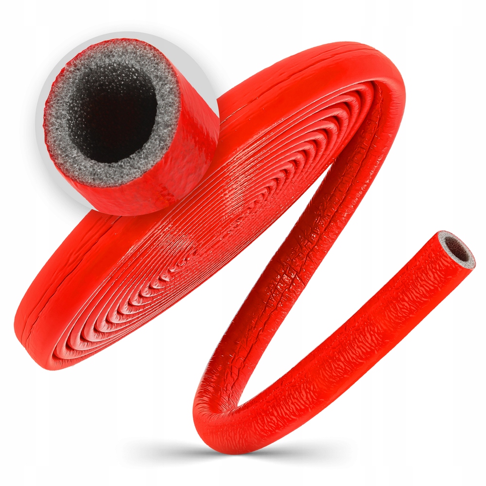 Otulina Izolacja 15/6 mm Rur PEX Miedzianej Czerwona Gruba Kręgu Rolka 10m Średnica 15 mm