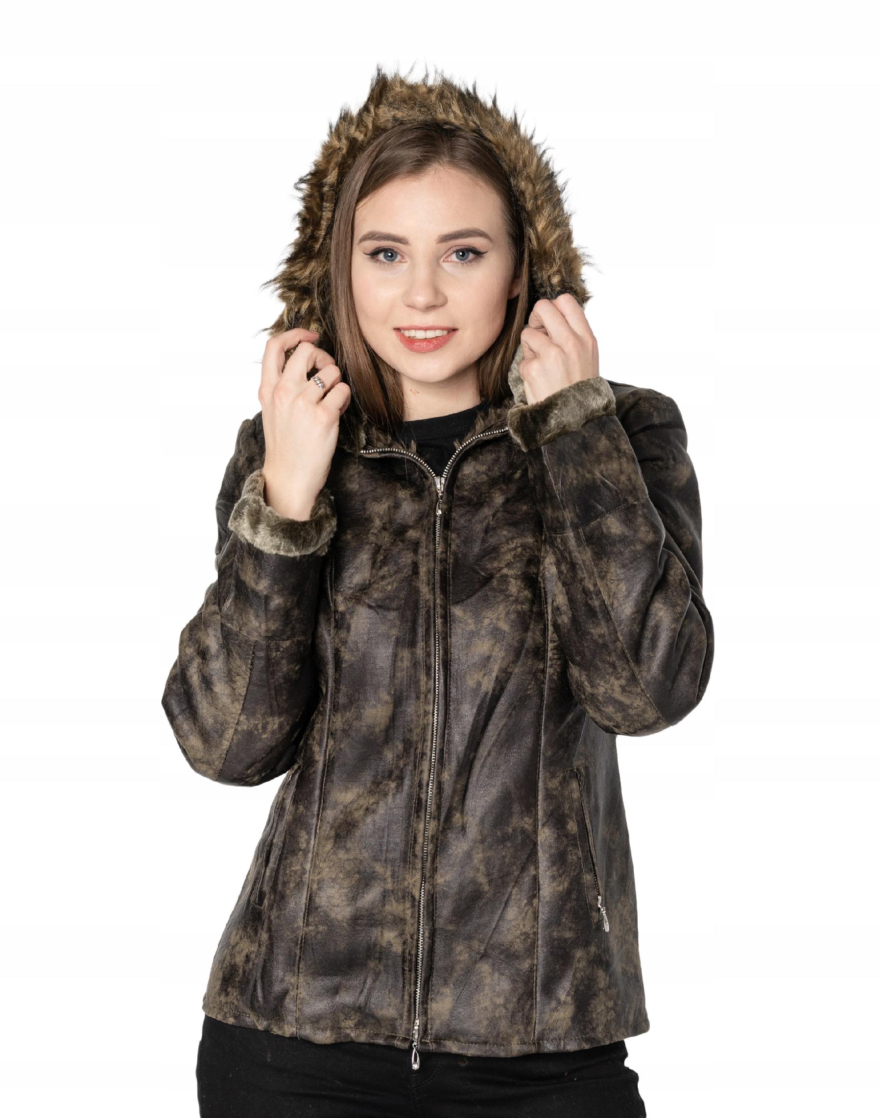 

Ciepła Kurtka Damska Ocieplana Futerkiem 617-2 XXL