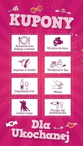 

Kartka z prezentami kuponami dla żony GIFT43B