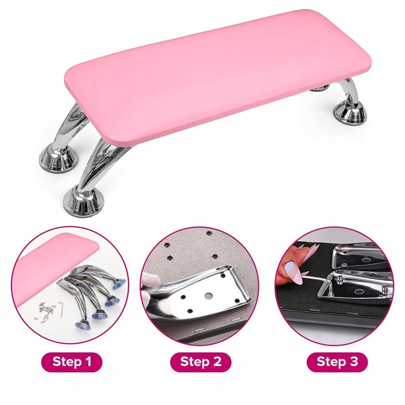 PODKŁADKA PODPÓRKA POD DŁONIE DO MANICURE EKOSKÓRA RÓŻOWA Kolor dominujący róże i fiolety