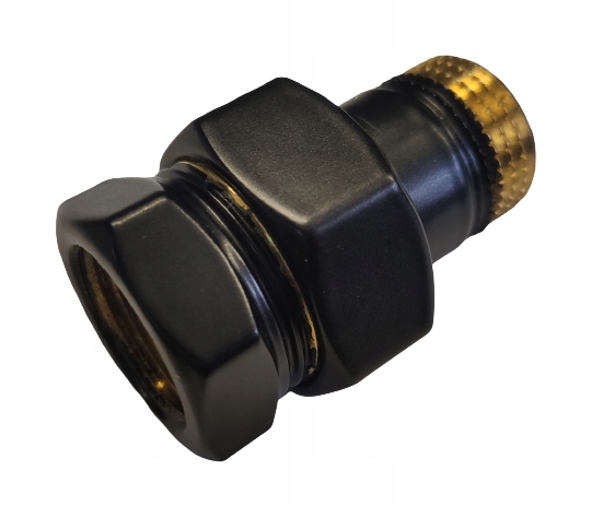 ŚRUBUNEK 1/2" MOSIĄDZ PROSTY CZARNY O-RING