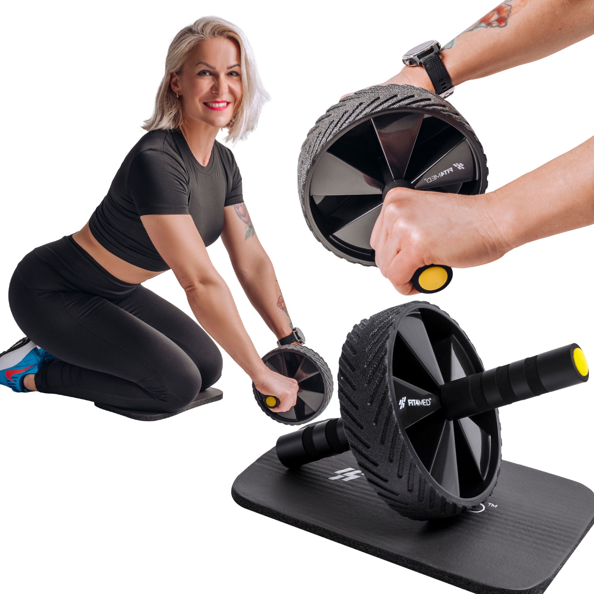 

Kółko Roller Ab Ćwiczeń Mięśni Brzucha+mata Kolana