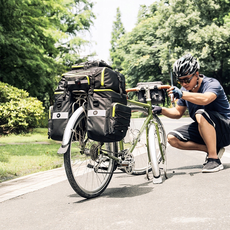 Taška na kolo 3v1 cyklistická brašna na nosič 65 l batoh taška přes rameno