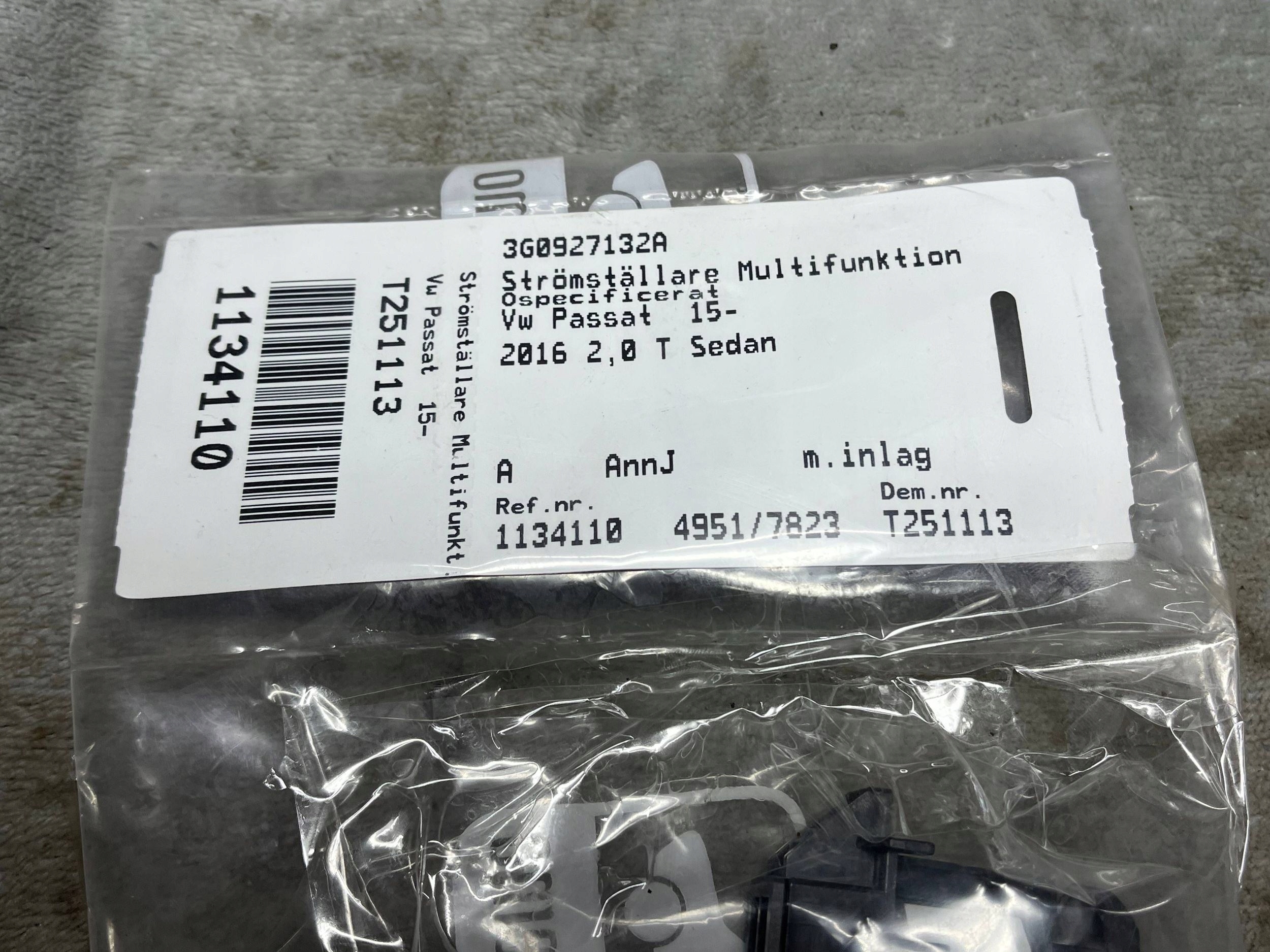button 3G0927132A VOLKSWAGEN PASSAT B8 !J