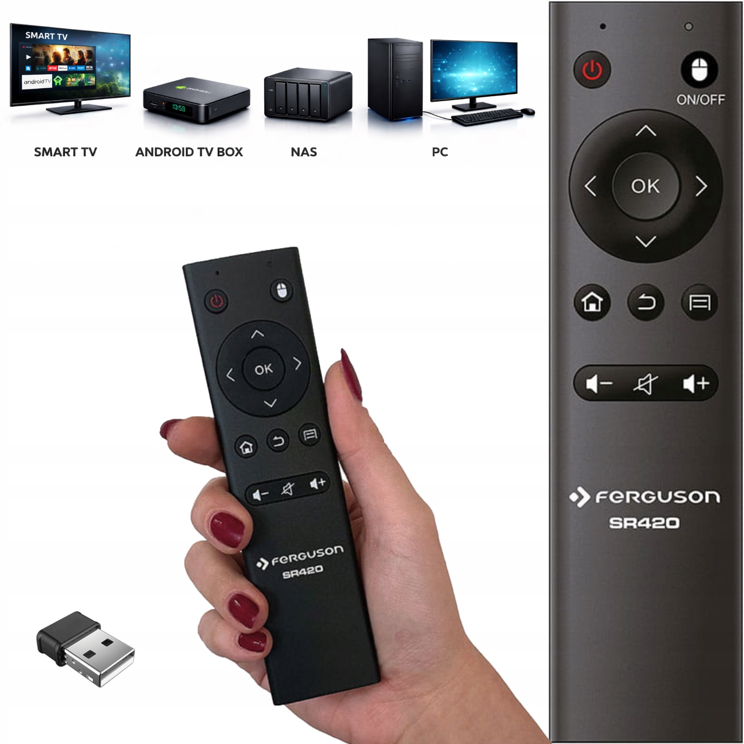 Pilot ŻYROSKOPOWY SR420 Bezprzewodowy pilot z funkcją wskaźnika air mouse