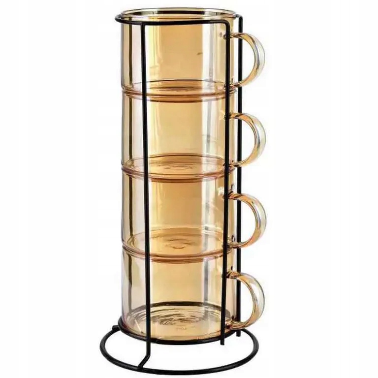 Sada 4 šálků na stojanu Peter Honey 350 ml